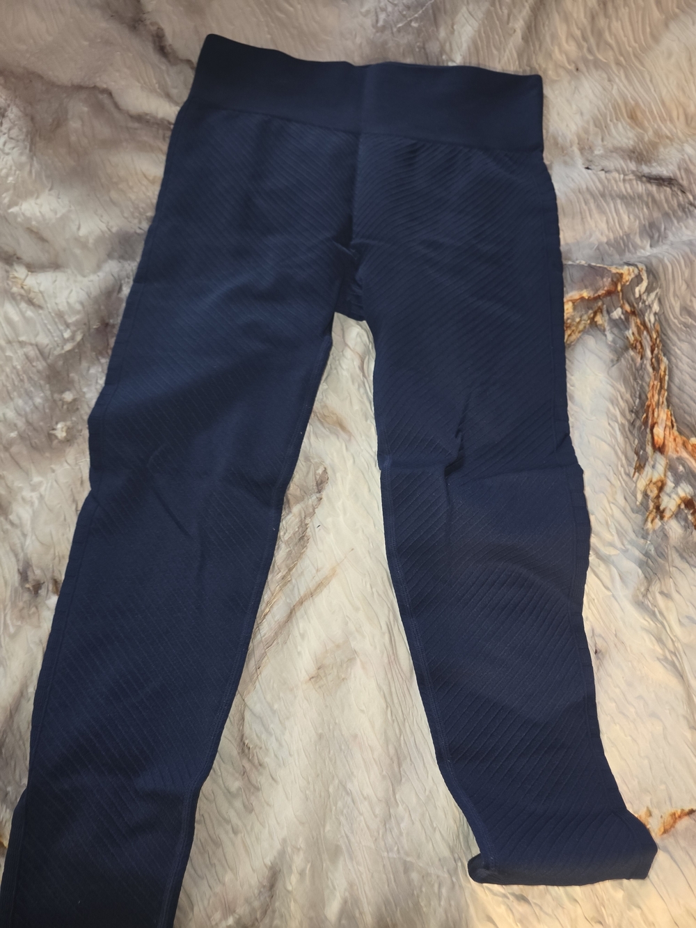 ZYIA Navy Ribbed High-Waist Leggings